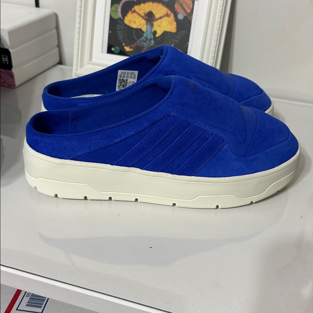 Adidas Womens Blue Rivalry Mules - Picture 4 of 4